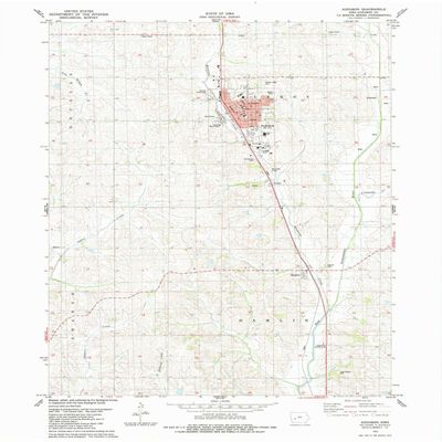 YellowMaps Audubon IA topo map, 1:24000 Scale, 7.5 X 7.5 Minute, Historical, 1983, Updated 1984, 26.8 x 21.9 in - Polypropylene