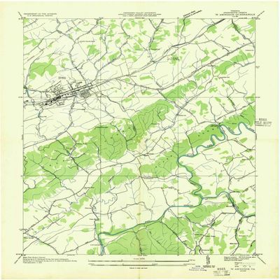 YellowMaps Abingdon VA topo map, 1:24000 Scale, 7.5 X 7.5 Minute, Historical, 1935, 26.9 x 22 in - Polypropylene