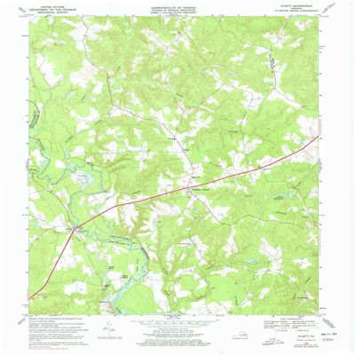 YellowMaps Aylett VA topo map, 1:24000 Scale, 7.5 X 7.5 Minute, Historical, 1968, Updated 1978, 27 x 22 in - Polypropylene
