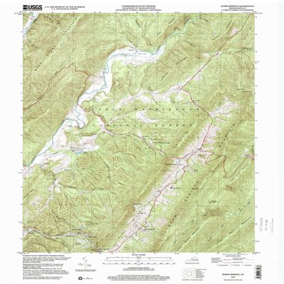 YellowMaps Warm Springs VA topo map, 1:24000 Scale, 7.5 X 7.5 Minute, Historical, 1999, Updated 2000, 26.8 x 21.9 in - Polypropylene