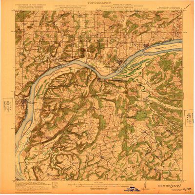 Golconda IL topo map, 1:62500 Scale, 15 X 15 Minute, Historical, 1921, 20 x 16.2 in - Polypropylene