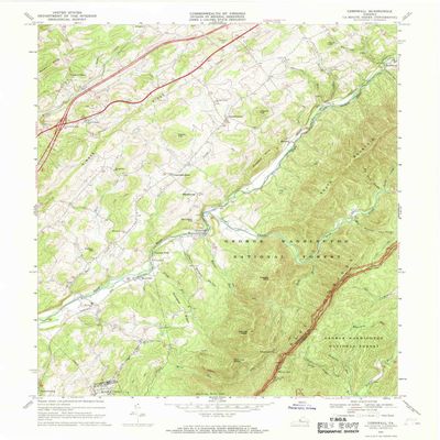 YellowMaps Cornwall VA topo map, 1:24000 Scale, 7.5 X 7.5 Minute, Historical, 1967, Updated 1969, 26.9 x 22.1 in - Polypropylene