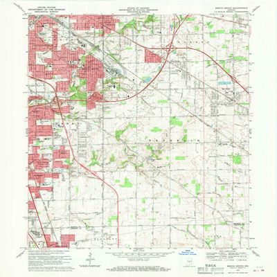 YellowMaps Beech Grove in topo map, 1:24000 Scale, 7.5 X 7.5 Minute, Historical, 1967, Updated 1969, 27 x 22.1 in - Polypropylene