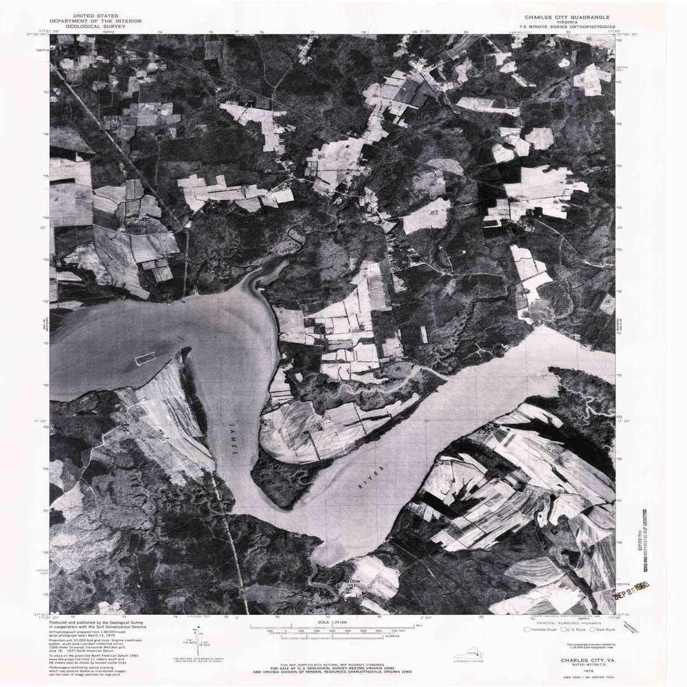 YellowMaps Charles City VA topo map, 1:24000 Scale, 7.5 X 7.5 Minute, Historical, 1979, Updated 1983, 26.7 x 21.9 in - Tyvek