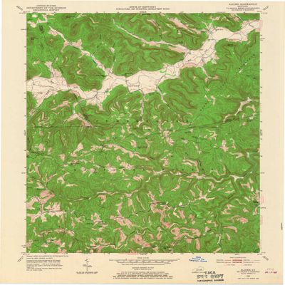 YellowMaps Alcorn KY topo map, 1:24000 Scale, 7.5 X 7.5 Minute, Historical, 1952, Updated 1967, 26.9 x 22 in - Polypropylene