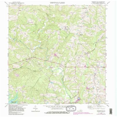 YellowMaps Baskerville VA topo map, 1:24000 Scale, 7.5 X 7.5 Minute, Historical, 1968, Updated 1981, 27 x 22 in - Polypropylene