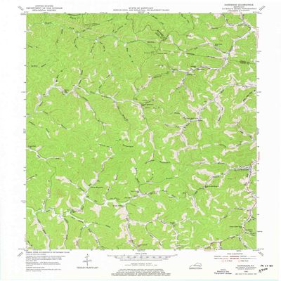 YellowMaps Handshoe KY topo map, 1:24000 Scale, 7.5 X 7.5 Minute, Historical, 1954, Updated 1977, 27 x 22 in - Tyvek