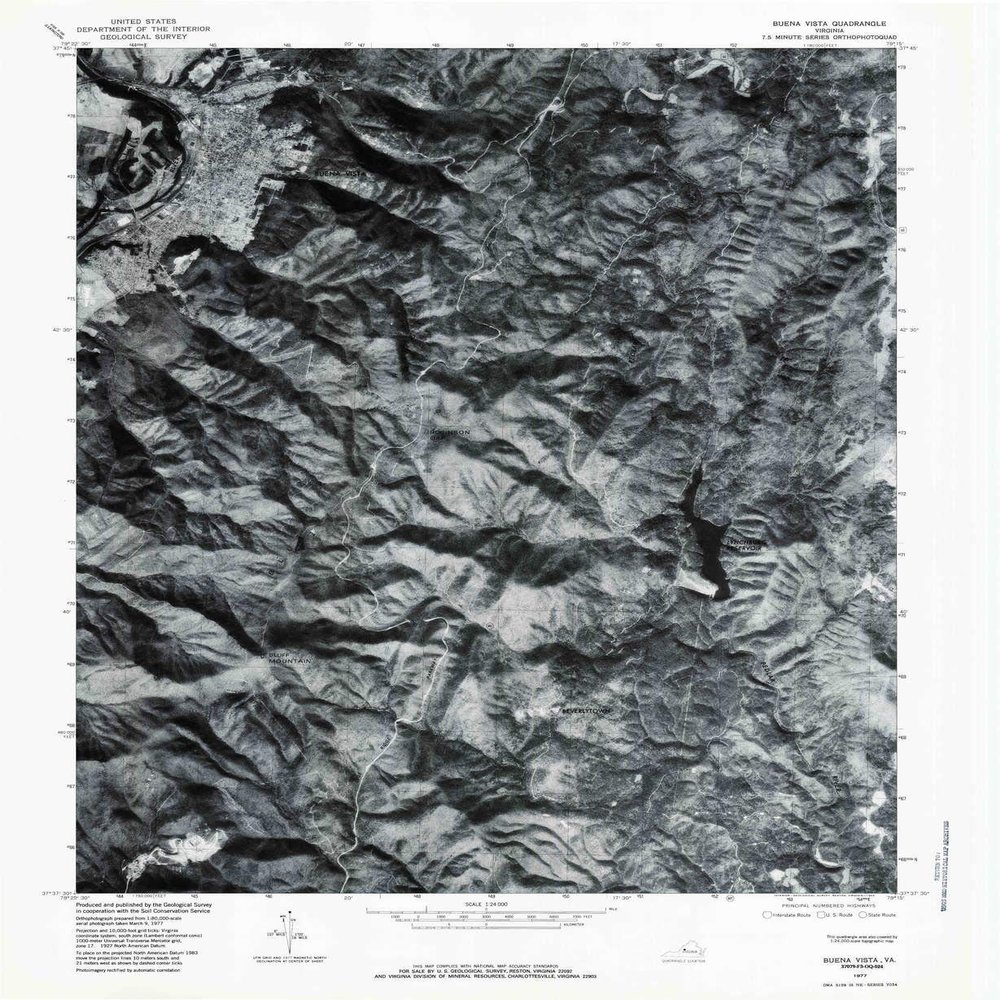 YellowMaps Buena Vista VA topo map, 1:24000 Scale, 7.5 X 7.5 Minute, Historical, 1977, Updated 1983, 26.7 x 21.9 in - Tyvek