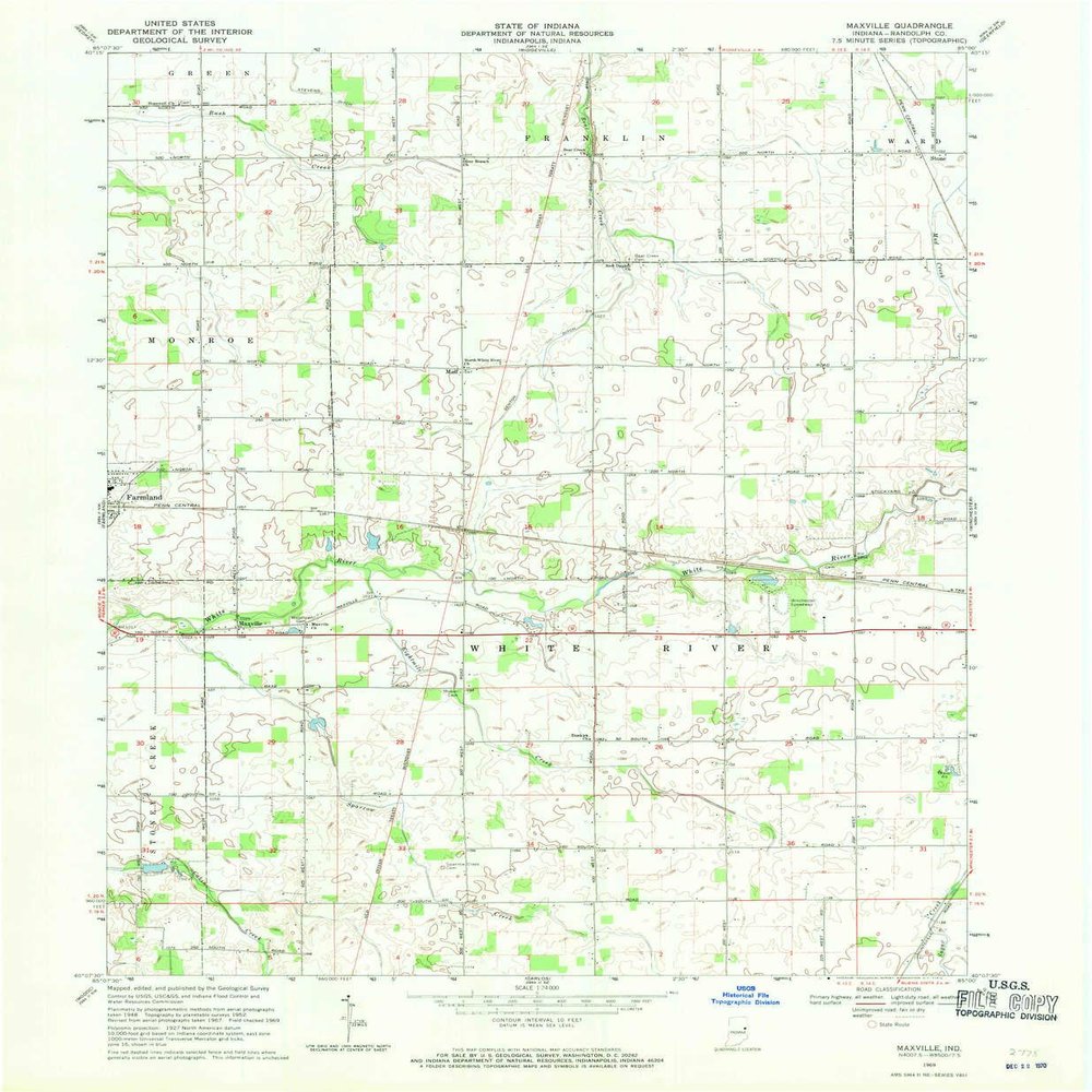 YellowMaps Maxville in topo map, 1:24000 Scale, 7.5 X 7.5 Minute, Historical, 1969, Updated 1970, 26.9 x 22.1 in - Tyvek