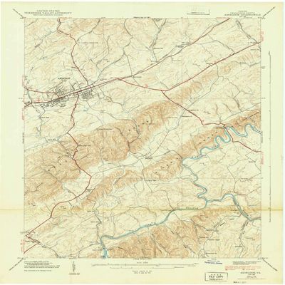 YellowMaps Abingdon VA topo map, 1:24000 Scale, 7.5 X 7.5 Minute, Historical, 1939, 27 x 22 in - Tyvek