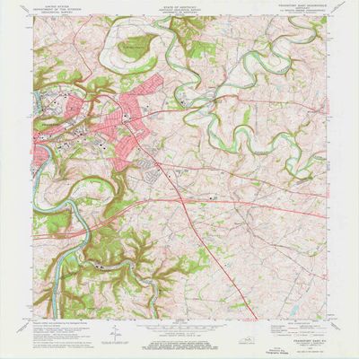 YellowMaps Frankfort East KY topo map, 1:24000 Scale, 7.5 X 7.5 Minute, Historical, 1970, Updated 1976, 26.9 x 22 in - Tyvek