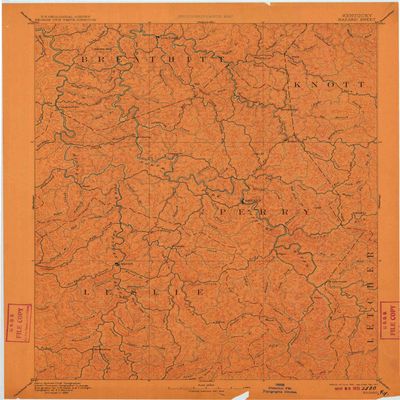 YellowMaps Hazard KY topo map, 1:125000 Scale, 30 X 30 Minute, Historical, 1891, Updated 1911, 19.8 x 16.5 in - Polypropylene