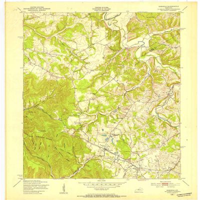 YellowMaps Samuels KY topo map, 1:24000 Scale, 7.5 X 7.5 Minute, Historical, 1949, Updated 1953, 27.4 x 22.9 in - Tyvek