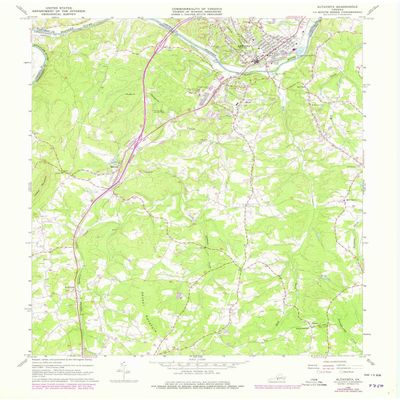 YellowMaps Altavista VA topo map, 1:24000 Scale, 7.5 X 7.5 Minute, Historical, 1966, Updated 1978, 27 x 22.1 in - Tyvek