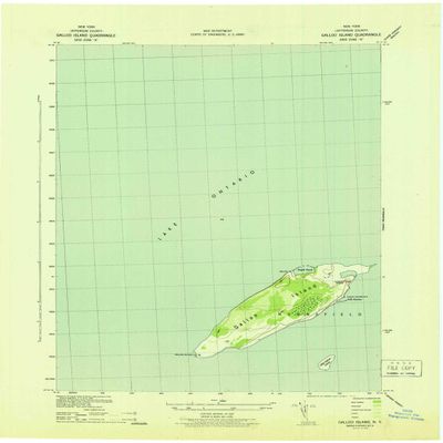 Galloo Island NY topo map, 1:31680 Scale, 7.5 X 7.5 Minute, Historical, 1942, 21.9 x 17 in - Polypropylene