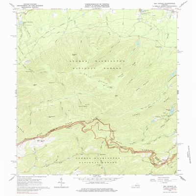 YellowMaps Big Levels VA topo map, 1:24000 Scale, 7.5 X 7.5 Minute, Historical, 1965, Updated 1984, 27 x 22 in - Polypropylene