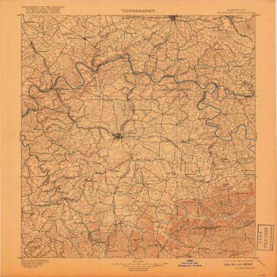 YellowMaps Richmond KY topo map, 1:125000 Scale, 30 X 30 Minute, Historical, 1897, Updated 1918, 19.9 x 16.5 in - Polypropylene