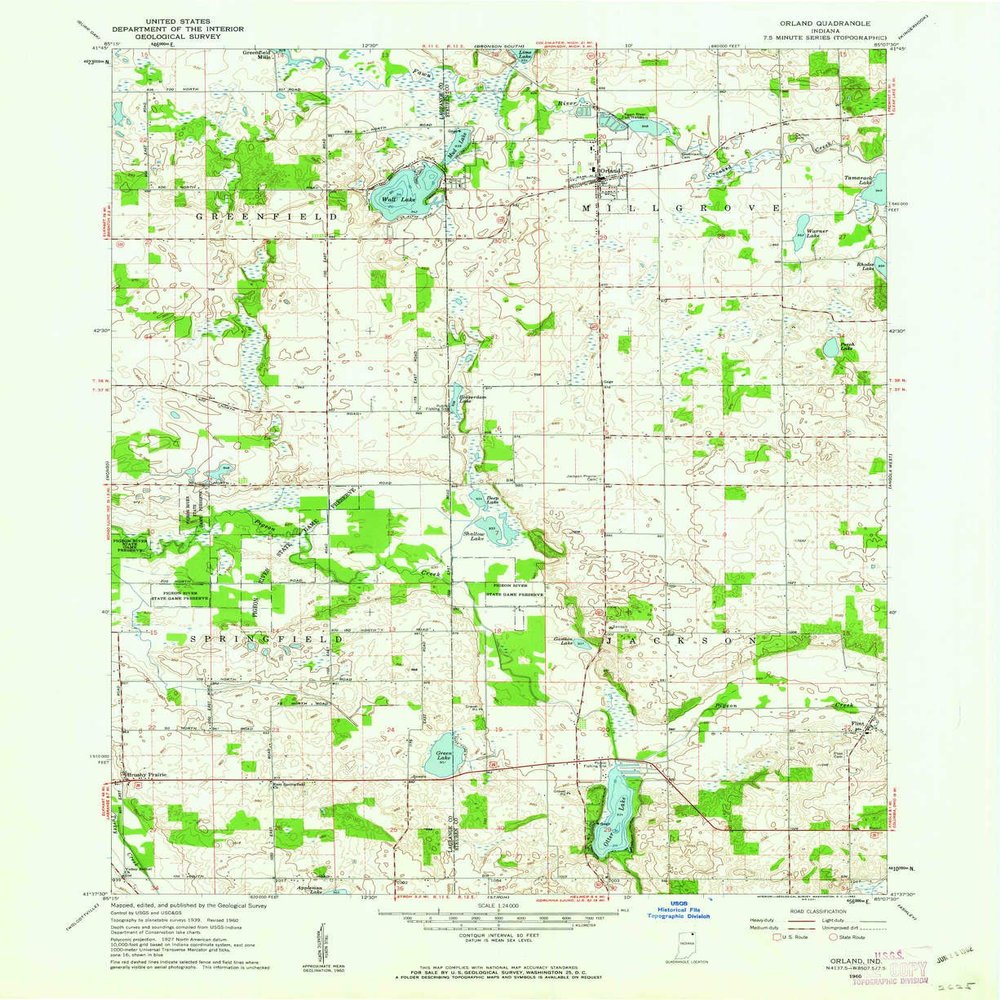 YellowMaps Orland in topo map, 1:24000 Scale, 7.5 X 7.5 Minute, Historical, 1960, Updated 1962, 26.9 x 22 in - Tyvek