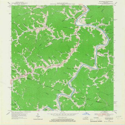 YellowMaps Richardson KY topo map, 1:24000 Scale, 7.5 X 7.5 Minute, Historical, 1954, Updated 1967, 27 x 22 in - Polypropylene