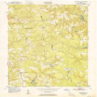 YellowMaps Cauthornville VA topo map, 1:24000 Scale, 7.5 X 7.5 Minute, Historical, 1951, 26.9 x 22 in - Polypropylene