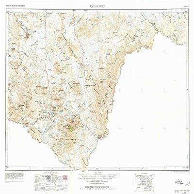 YellowMaps Emory Peak TX topo map, 1:250000 Scale, 1 X 2 Degree, Historical, 1959, Updated 1974, 21.9 x 33.2 in - Polypropylene