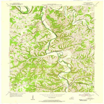 YellowMaps Austin KY topo map, 1:24000 Scale, 7.5 X 7.5 Minute, Historical, 1954, Updated 1955, 27.5 x 22.5 in - Polypropylene