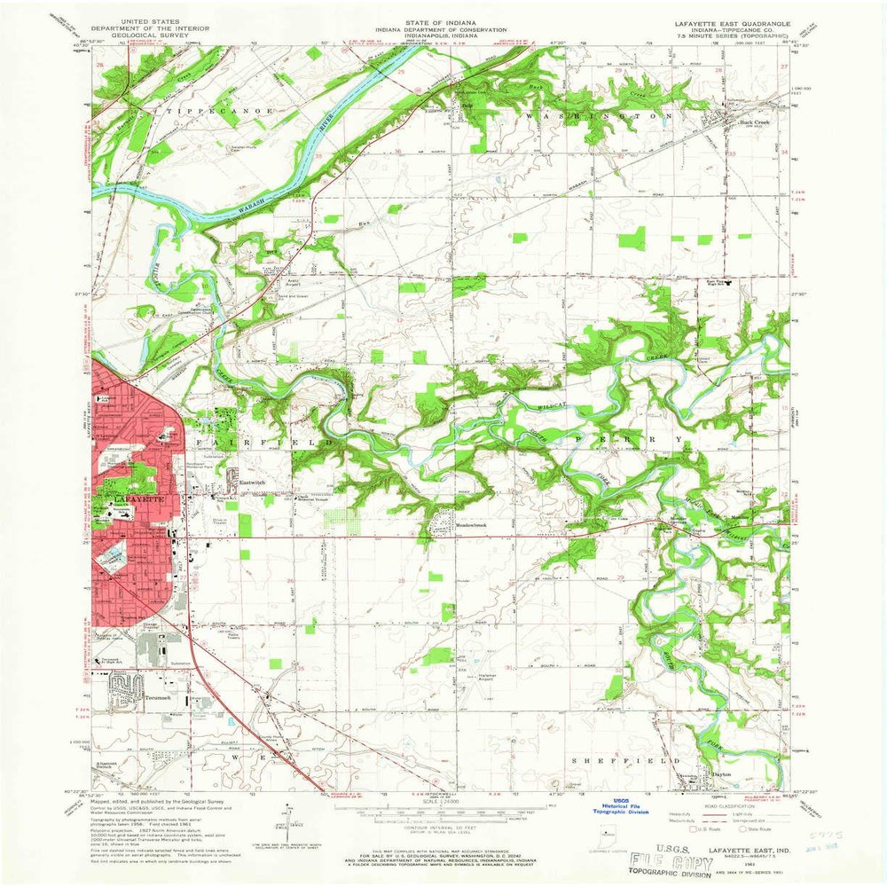 YellowMaps Lafayette East in topo map, 1:24000 Scale, 7.5 X 7.5 Minute, Historical, 1961, Updated 1962, 27 x 22.1 in - Polypropylene