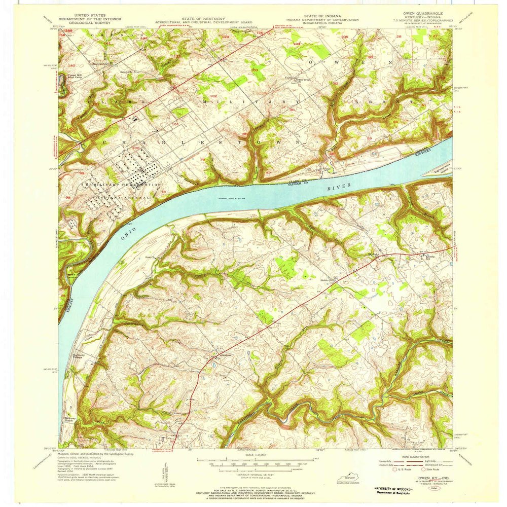 YellowMaps Owen in topo map, 1:24000 Scale, 7.5 X 7.5 Minute, Historical, 1954, Updated 1956, 27.4 x 23 in - Polypropylene