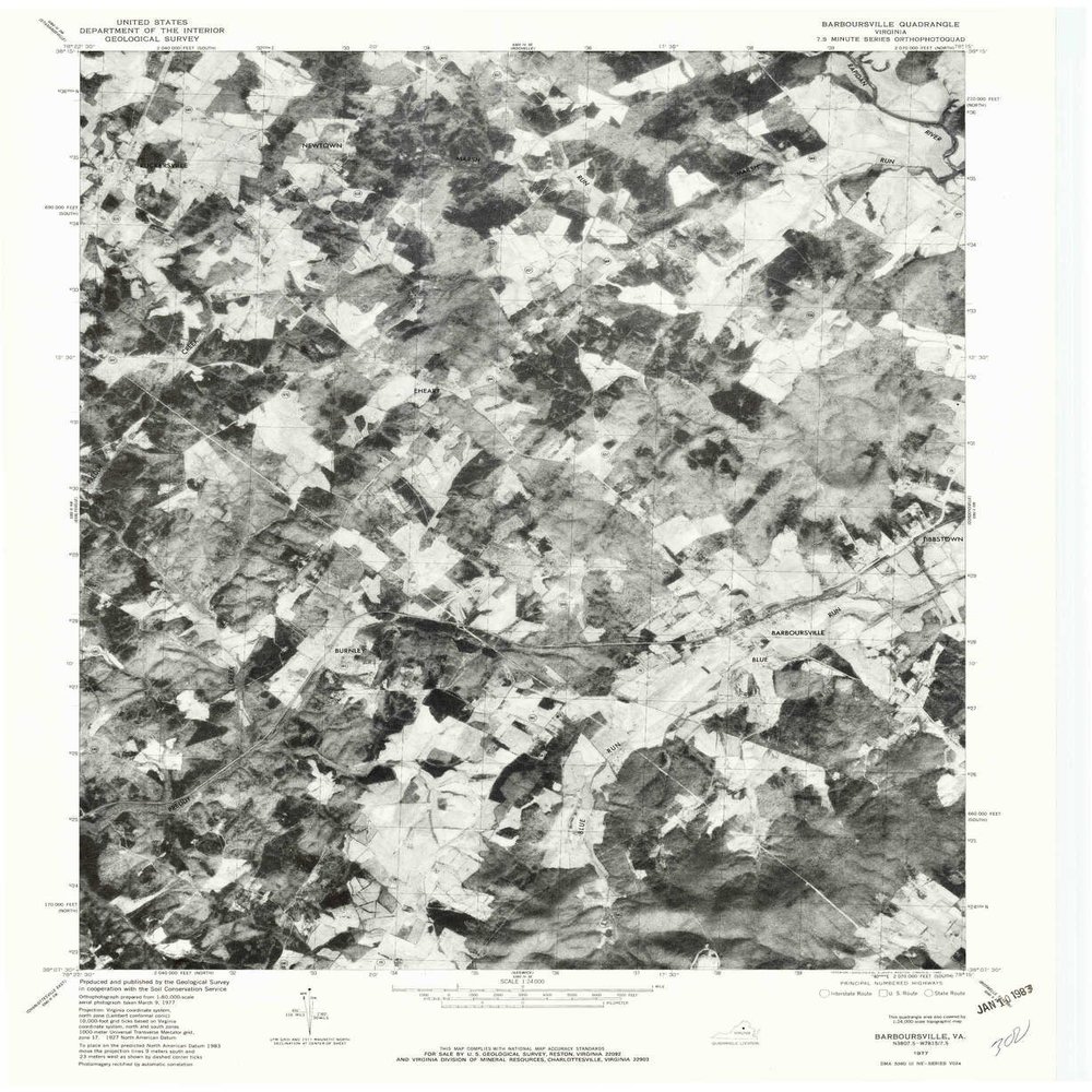 YellowMaps Barboursville VA topo map, 1:24000 Scale, 7.5 X 7.5 Minute, Historical, 1977, Updated 1982, 26.8 x 21.9 in - Polypropylene