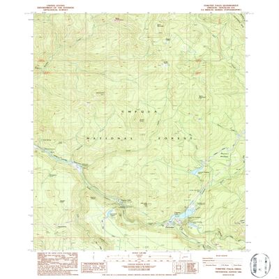 YellowMaps Toketee Falls OR topo map, 1:24000 Scale, 7.5 X 7.5 Minute, Historical, 1986, Updated 1986, 26.8 x 21.9 in - Tyvek