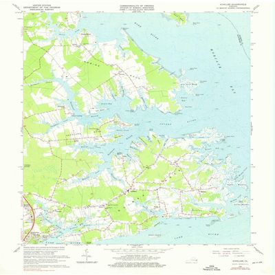YellowMaps Achilles VA topo map, 1:24000 Scale, 7.5 X 7.5 Minute, Historical, 1965, Updated 1976, 27 x 22 in - Tyvek