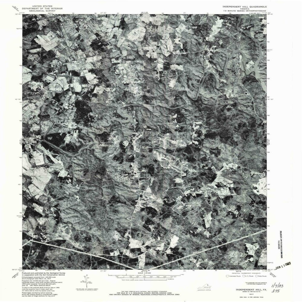 YellowMaps Independent Hill VA topo map, 1:24000 Scale, 7.5 X 7.5 Minute, Historical, 1977, Updated 1982, 26.7 x 21.9 in - Polypropylene