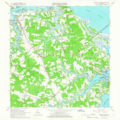 YellowMaps Benns Church VA topo map, 1:24000 Scale, 7.5 X 7.5 Minute, Historical, 1965, Updated 1966, 27 x 22.1 in - Tyvek