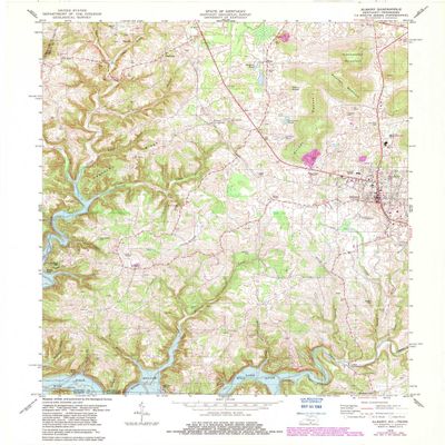 YellowMaps Albany KY topo map, 1:24000 Scale, 7.5 X 7.5 Minute, Historical, 1978, Updated 1983, 27.4 x 22.6 in - Polypropylene