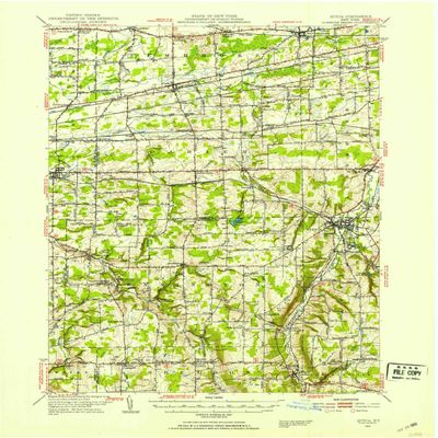 YellowMaps Attica NY topo map, 1:62500 Scale, 15 X 15 Minute, Historical, 1949, Updated 1953, 20.9 x 17 in - Polypropylene