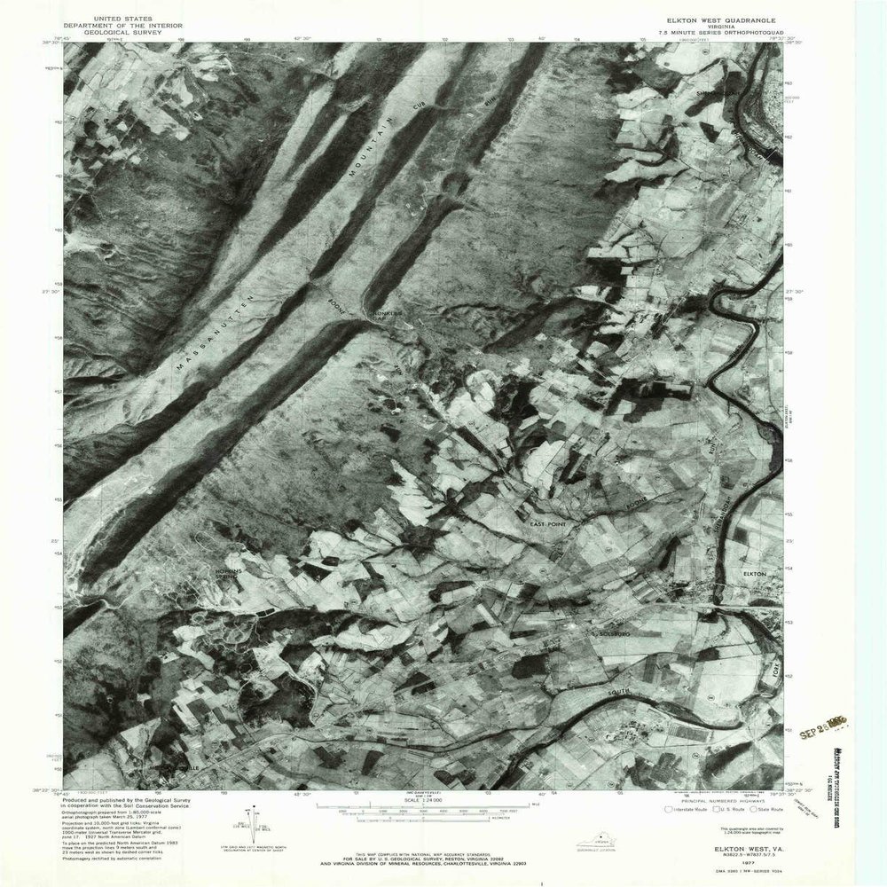 YellowMaps Elkton West VA topo map, 1:24000 Scale, 7.5 X 7.5 Minute, Historical, 1977, Updated 1983, 26.8 x 21.9 in - Tyvek