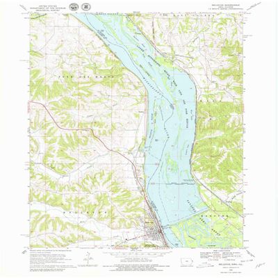 Bellevue IA topo map, 1:24000 Scale, 7.5 X 7.5 Minute, Historical, 1968, Updated 1979, 27 x 22 in - Tyvek