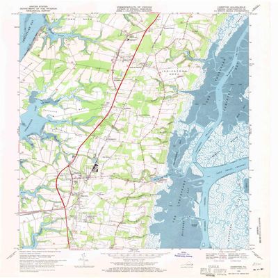 YellowMaps Cheriton VA topo map, 1:24000 Scale, 7.5 X 7.5 Minute, Historical, 1968, Updated 1971, 26.9 x 22 in - Polypropylene