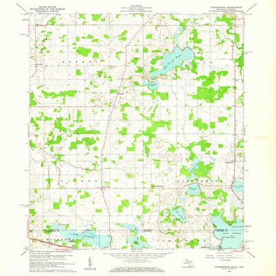 YellowMaps Kinderhook MI topo map, 1:24000 Scale, 7.5 X 7.5 Minute, Historical, 1960, Updated 1961, 26.8 x 22 in - Polypropylene