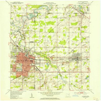 YellowMaps Alliance OH topo map, 1:24000 Scale, 7.5 X 7.5 Minute, Historical, 1952, Updated 1954, 27 x 22 in - Tyvek