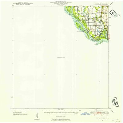 Wapello IA topo map, 1:62500 Scale, 15 X 15 Minute, Historical, 1946, Updated 1954, 21 x 17 in - Polypropylene