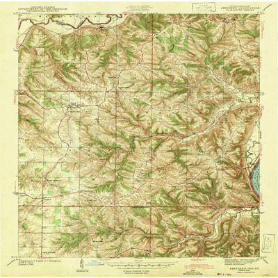 YellowMaps Aberdeen in topo map, 1:24000 Scale, 7.5 X 7.5 Minute, Historical, 1943, 26 x 20.5 in - Polypropylene