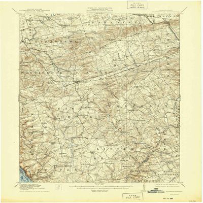 YellowMaps Quarryville PA topo map, 1:62500 Scale, 15 X 15 Minute, Historical, 1912, Updated 1944, 21 x 17.1 in - Polypropylene