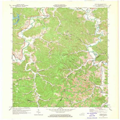 YellowMaps Argillite KY topo map, 1:24000 Scale, 7.5 X 7.5 Minute, Historical, 1972, Updated 1973, 27.4 x 22.5 in - Polypropylene