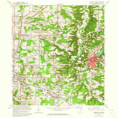 YellowMaps Chagrin Falls OH topo map, 1:24000 Scale, 7.5 X 7.5 Minute, Historical, 1963, Updated 1964, 26.9 x 22.1 in - Polypropylene