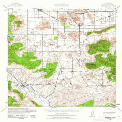 YellowMaps Murrieta CA topo map, 1:62500 Scale, 15 X 15 Minute, Historical, 1942, Updated 1962, 21.9 x 16.6 in - Tyvek