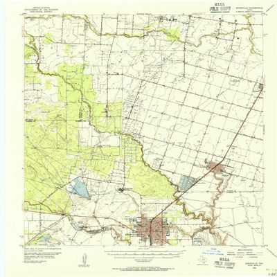 YellowMaps Kingsville TX topo map, 1:62500 Scale, 15 X 15 Minute, Historical, 1954, Updated 1956, 20.9 x 18 in - Polypropylene