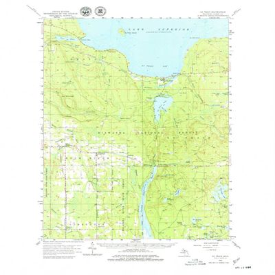YellowMaps Au Train MI topo map, 1:62500 Scale, 15 X 15 Minute, Historical, 1958, Updated 1979, 21.9 x 18 in - Polypropylene