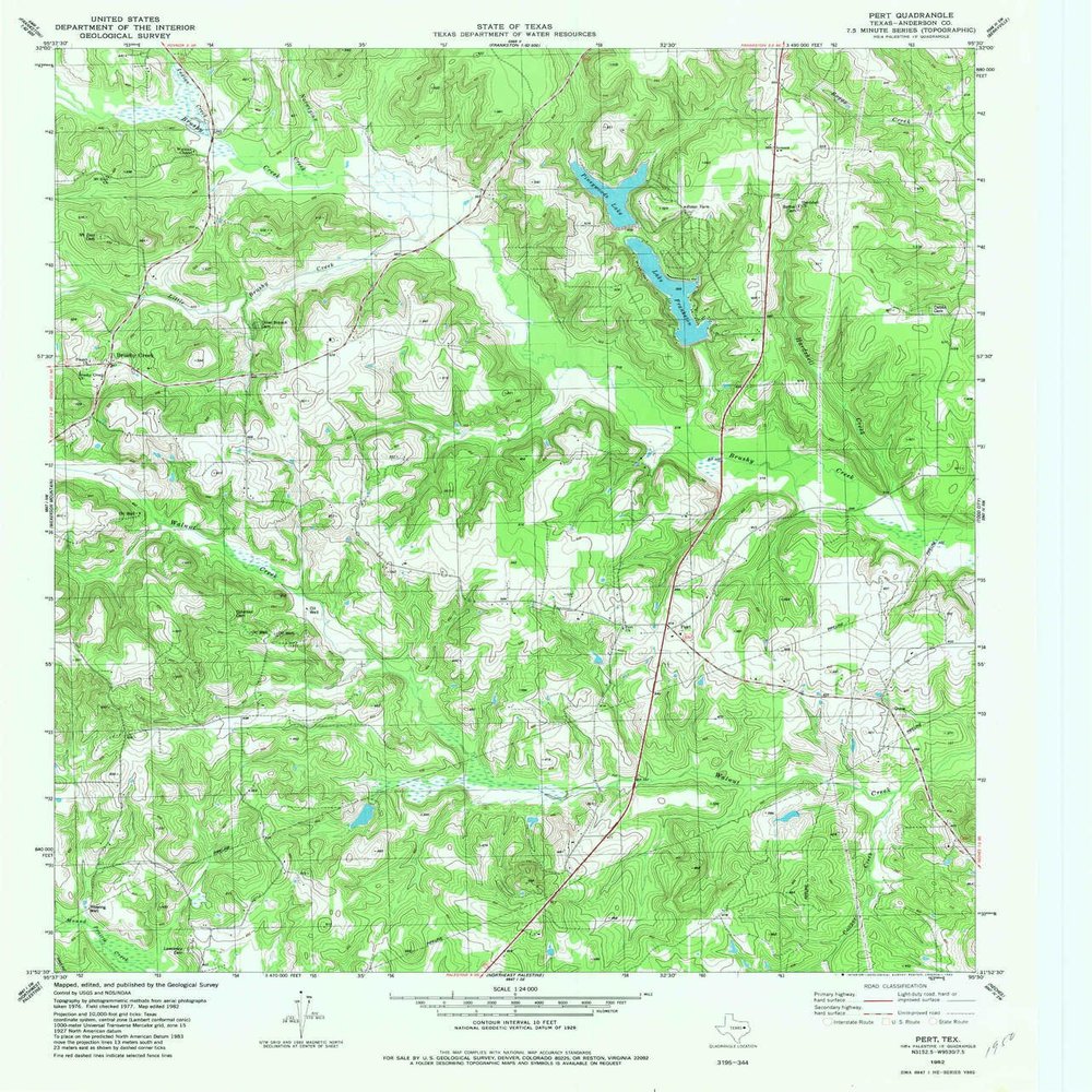 YellowMaps Pert TX topo map, 1:24000 Scale, 7.5 X 7.5 Minute, Historical, 1982, Updated 1982, 26.9 x 23.1 in - Polypropylene