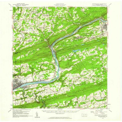 YellowMaps Shickshinny PA topo map, 1:62500 Scale, 15 X 15 Minute, Historical, 1955, Updated 1960, 21 x 17.1 in - Polypropylene